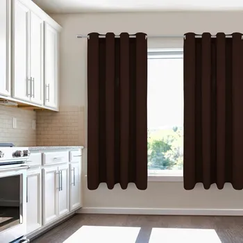 Závěs Krátký jednobarevný závěs - Tmavě hnědý Uchycení závěsu: Řasící páska 1