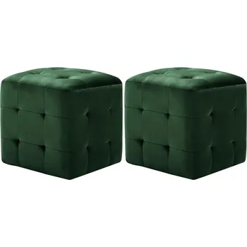 Ložnice vidaXL Noční stolky 2 ks 30 x 30 x 30 cm sametová látka [249016] Barva: Zelená