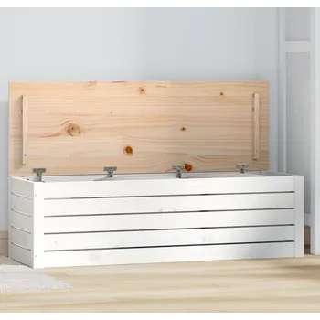 Úložný box vidaXL Úložný box 109x36,5x33 cm masivní borové dřevo [823628] Barva: Bílá
