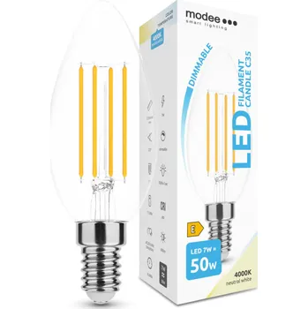 Žárovka Light for home - LED žárovka svíčka Modee C35 7W E14 360° 4000K (806 lumen) dimm.