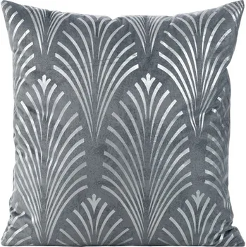 Povlečení Dekorační povlak na polštář šedý se stříbrným vzorem 45x45 cm