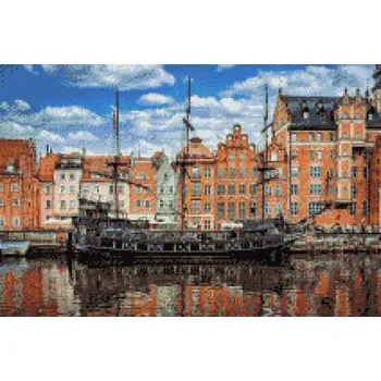 Diamantové malování Diamantové malování - Loď Černá perla, Gdaňsk Velikost: 40x60cm, Rámování: Pouze srolované plátno, Diamanty: Čtvercové
