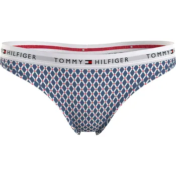 Dámské spodní prádlo TOMMY HILFIGER DÁMSKÁ TANGLA 1P THONG PRINT BLUE UW0UW04547 01Z Velikost: S