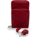 Hannisi Leather Dámská červená peněženka a kabelka v jednom Barva: Červená