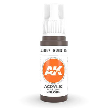 Modelářská barva AK Interactive: General Series - Burnt Red 17ml