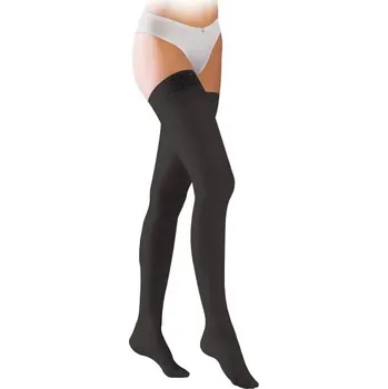 Dámské punčochy Stehenní punčochy Avicenum PHLEBO 360 FINE II.KT—Velikost 1, barva černá, s krajkou, délka normal, se špicí