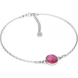 Stříbrný náramek s růžovým opálem