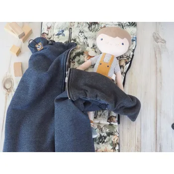 Dětská deka Deka nepadací žakárová (navy, antracit melange fleece)