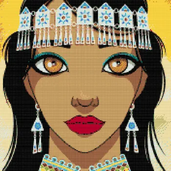 Diamantové malování Diamantové malování - Krásná Indiánka Velikost: 50x50cm, Rámování: Pouze srolované plátno, Diamanty: Kulaté