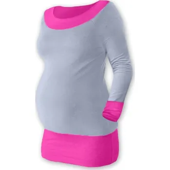 Dámská tunika Be MaaMaa Těhotenska tunika DUO - šedá/růžová, Velikosti těh. moda L/XL