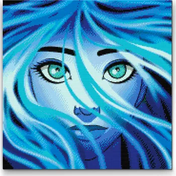 Diamantové malování Diamantové malování - Modra vila Velikost: 50x50cm, Rámování: Pouze srolované plátno, Diamanty: Kulaté