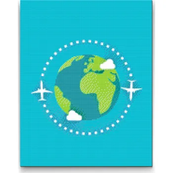 Diamantové malování Diamantové malování - Cesta kolem světa Velikost: 30x40cm, Rámování: Pouze srolované plátno, Diamanty: Kulaté