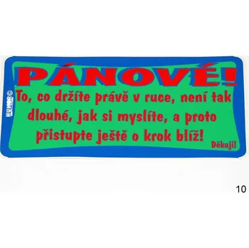 Žertovný předmět Samolepka - Za toto auto číslo10