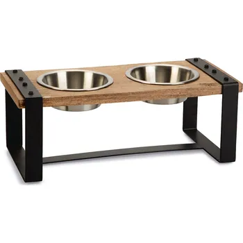 Miska pro psa Designed by Lotte jídelní souprava Karinto dřevo 48x22x18cm