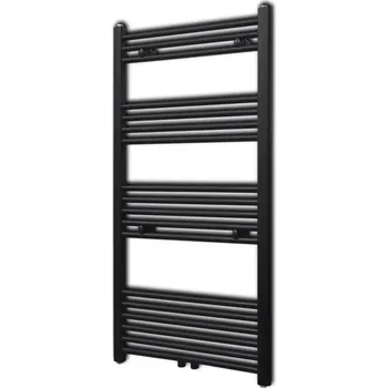Radiátor vidaXL Šedý žebříkový radiátor na ručníky rovný ústřední topení 600 x 1160 mm [141908] Barva: Černá