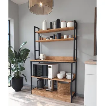 regál Casarredo Kuchyňský regál WILBURG borovice/černá