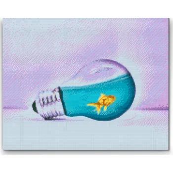 Diamantové malování Diamantové malování - Zlatá rybka Velikost: 30x40cm, Rámování: Pouze srolované plátno, Diamanty: Kulaté