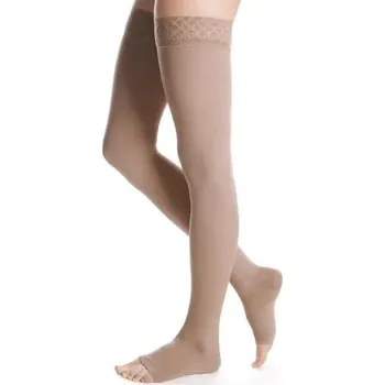 Dámské punčochy Stehenní punčochy s krajkou MAXIS MICRO (II.KT)—Velikost 8, barva bronz, délka normal, bez špice