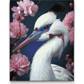 Diamantové malování Diamantové malování - Volavka 2 Velikost: 30x40cm, Rámování: Pouze srolované plátno, Diamanty: Čtvercové