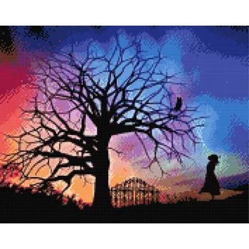 Diamantové malování Diamantové malování - Dívka a noční obloha Velikost: 40x50cm, Rámování: Pouze srolované plátno, Diamanty: Kulaté