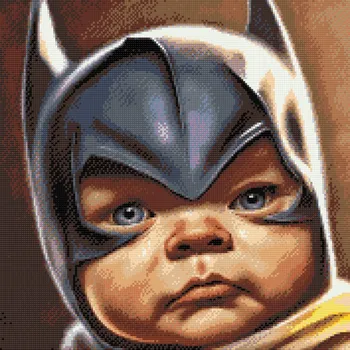 Diamantové malování Diamantové malování - Miminko v masce Velikost: 50x50cm, Rámování: Pouze srolované plátno, Diamanty: Čtvercové