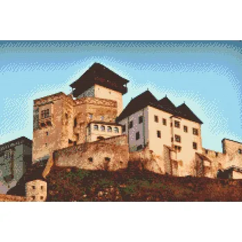 Diamantové malování Diamantové malování - Trenčínský hrad Velikost: 40x60cm, Rámování: Pouze srolované plátno, Diamanty: Čtvercové