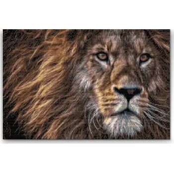 Diamantové malování Diamantové malování - Dravý pohled lva Velikost: 40x60cm, Rámování: Pouze srolované plátno, Diamanty: Kulaté