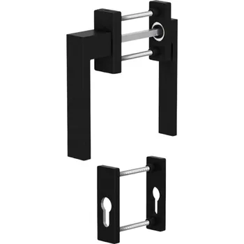 Dveřní kování Balkónové dveřní kování Medos Dublin, nízká klika, PZ92,RAL9005M černá