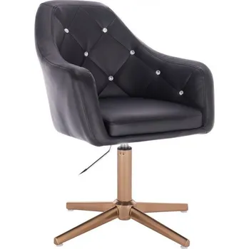 LuxuryForm DESIGN Kosmetické křeslo ROMA na zlatém kříži - černé