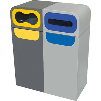 Odpadkový koš na tříděný odpad BRUSSELS 120 l - 2 vhozy (plast, papír)