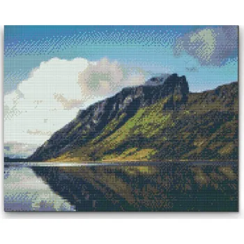 Diamantové malování Diamantové malování - Jezero v horách, Fjord Velikost: 30x40cm, Rámování: Pouze srolované plátno, Diamanty: Čtvercové