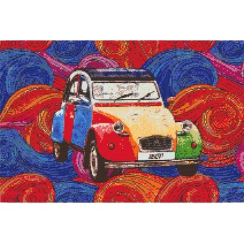 Diamantové malování Diamantové malování - Citroën 2CV Velikost: 40x60cm, Rámování: Pouze srolované plátno, Diamanty: Čtvercové