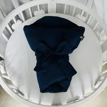 Zavinovačka MIMOUŠEK Péřová zavinovačka / tmavě modrá teplákovina Velikost zavinovačky: 80x80 cm, Varianta péřové zavinovačky: péřová výplň + povlak zavazování páskem