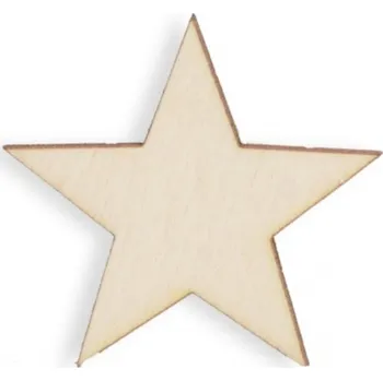 Vánoční dekorace Ozdoba HVĚZDIČKA dřevěná přírodní 5ks 3cm
