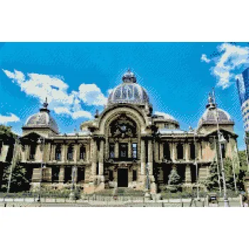 Diamantové malování Diamantové malování - Palác Cec, Bukurešť Velikost: 40x60cm, Rámování: Pouze srolované plátno, Diamanty: Čtvercové