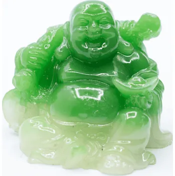 Milujeme Kameny Smějící se Buddha hojnosti - soška Feng shui - zelená Z6 379165