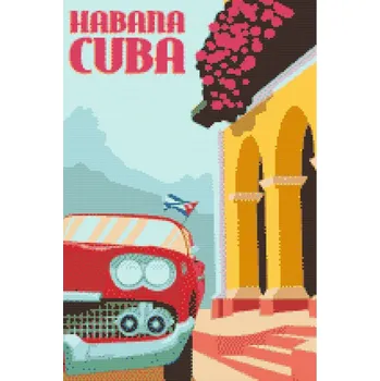 Diamantové malování Diamantové malování - Kuba, Havana Velikost: 40x60cm, Rámování: Pouze srolované plátno, Diamanty: Čtvercové