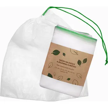 Jednorázové nádobí Sáček na ovoce a zeleninu polyester set 2ks 30x35cm+2ks 30x43cm síťový bílý - 100 ks