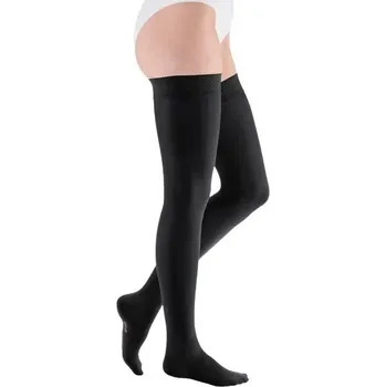 Dámské punčochy Stehenní punčochy mediven elegance II.KT—S lemem basic, velikost 1+, barva black, délka normal, se špicí