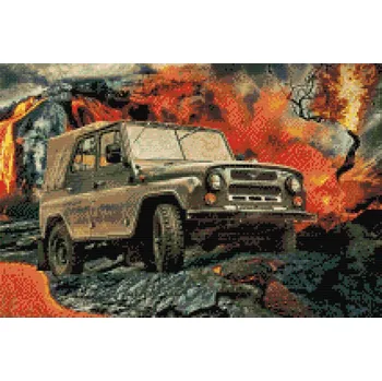 Diamantové malování Diamantové malování - UAZ Velikost: 40x60cm, Rámování: Pouze srolované plátno, Diamanty: Čtvercové