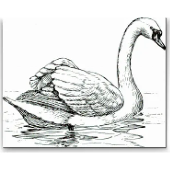Diamantové malování Diamantové malování - Labuť v jezeře Velikost: 30x40cm, Rámování: Pouze srolované plátno, Diamanty: Kulaté