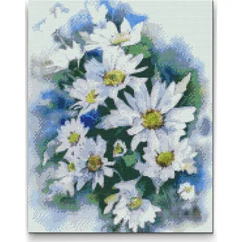 Diamantové malování Diamantové malování - Podzimní květ, Astra bílá Velikost: 30x40cm, Rámování: Pouze srolované plátno, Diamanty: Kulaté