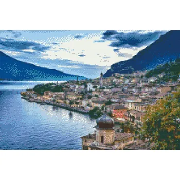 Diamantové malování Diamantové malování - Garda, Itálie Velikost: 40x60cm, Rámování: Pouze srolované plátno, Diamanty: Čtvercové