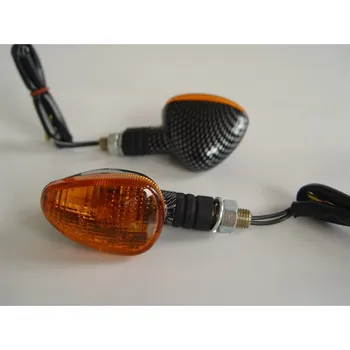 Osvětlení pro motocykl Miniblinkr ovál carbon, oranžové sklo, 4588 1059537