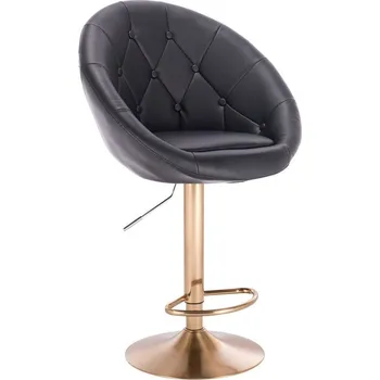 Barová židle LuxuryForm DESIGN Barová židle VERA na zlatém talíři - černá