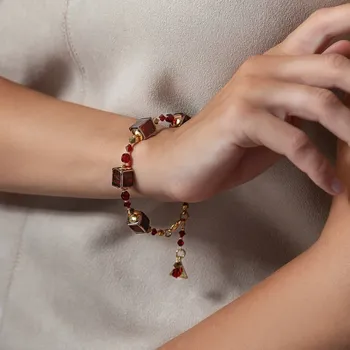 Náramek Lampglas Náramek Scarlet Allure s unikátními perlami Lampglas