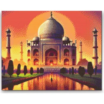 Diamantové malování Diamantové malování - Pohádkový Taj Mahal Velikost: 40x50cm, Rámování: Pouze srolované plátno, Diamanty: Kulaté