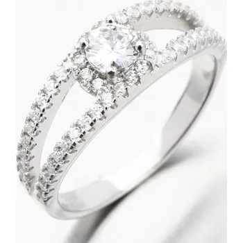 Oblečení a móda Dámský prsten stříbro 925 zirkon dva GST-11515 velikost 53