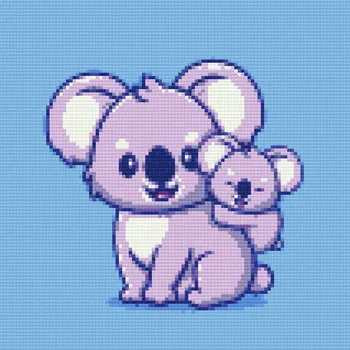 Diamantové malování Diamantové malování - Koalí maminka Velikost: 30x30cm, Rámování: Pouze srolované plátno, Diamanty: Kulaté