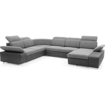 Sedací souprava Rozkládací rohová sedačka ODYSSEA III šedá žíhaná / šedá